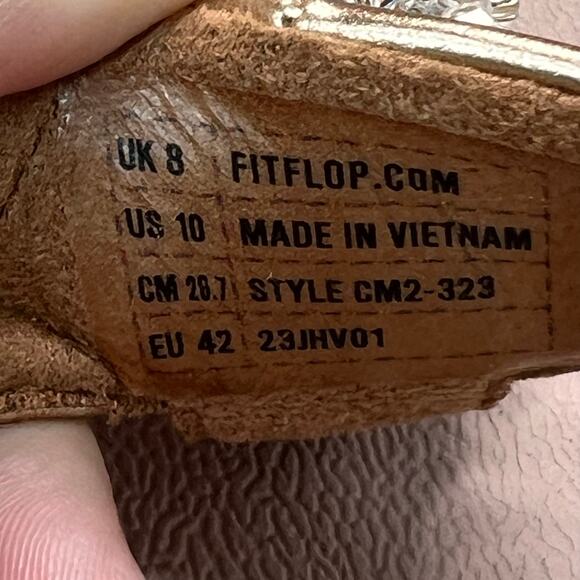 FitFlop Galaxy Crystal Embellished Toe-Thong Sandals Rose Gold Women 10/EU42 NWB - Picture 10 of 11